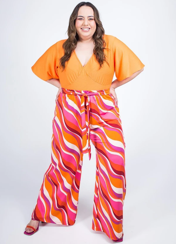 Marguerite - Calça Psicodélica Rosa em Poliflex 11