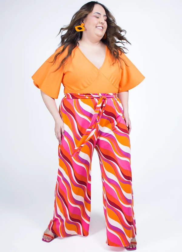 Marguerite - Calça Psicodélica Rosa em Poliflex 9