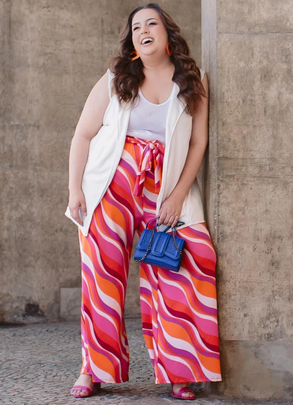 Marguerite - Calça Psicodélica Rosa em Poliflex 7