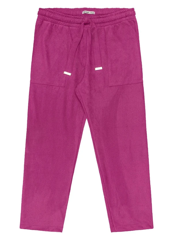 Secret Glam - Calça Reta Plus Size Feminina em Suede Roxo 6