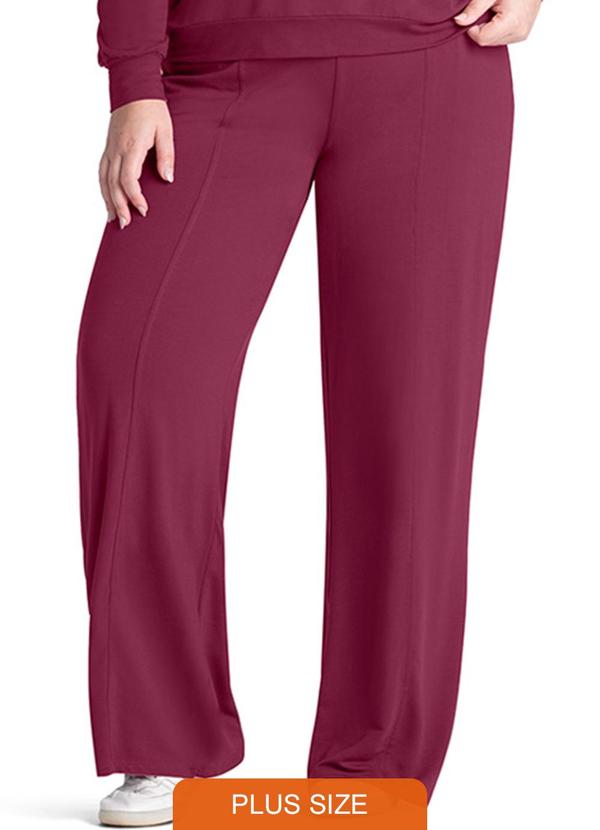 Rezzato - Calça Reta Plus Size Feminino Roxo