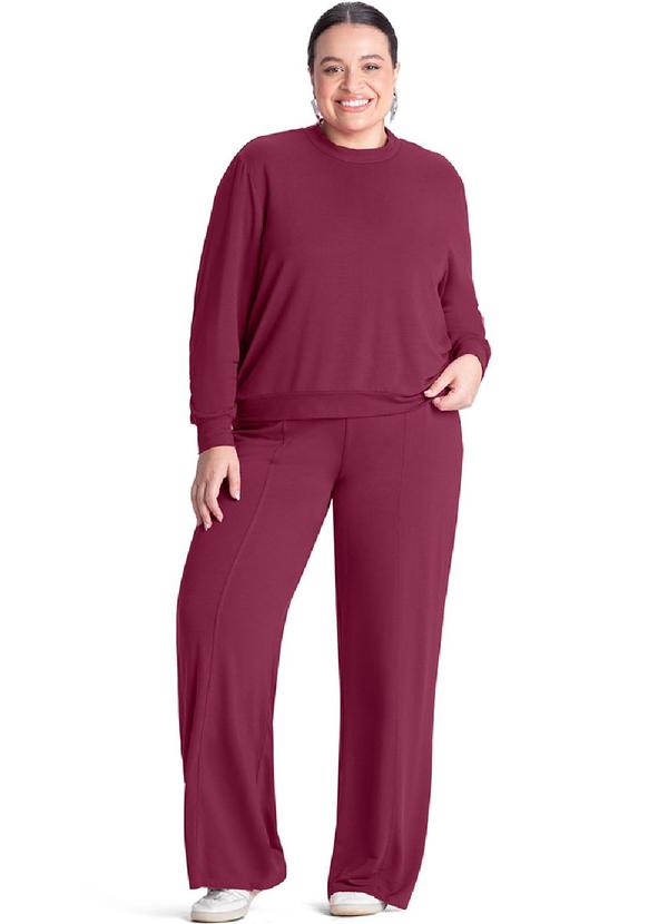 Rezzato - Calça Reta Plus Size Feminino Roxo