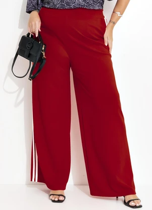 Marguerite - Calça Vermelho em Malha Crepe - MARGUERITE