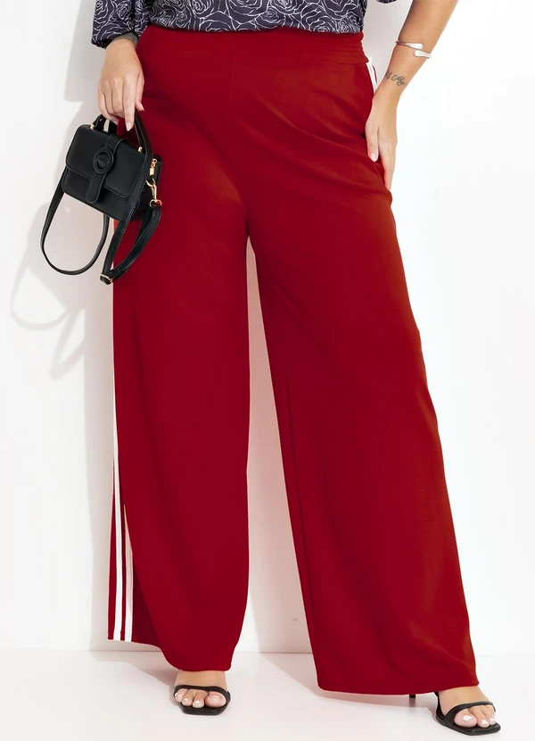 Marguerite - Calça Vermelho em Malha Crepe