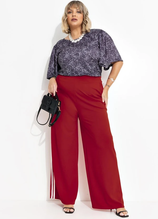 Marguerite - Calça Vermelho em Malha Crepe 3