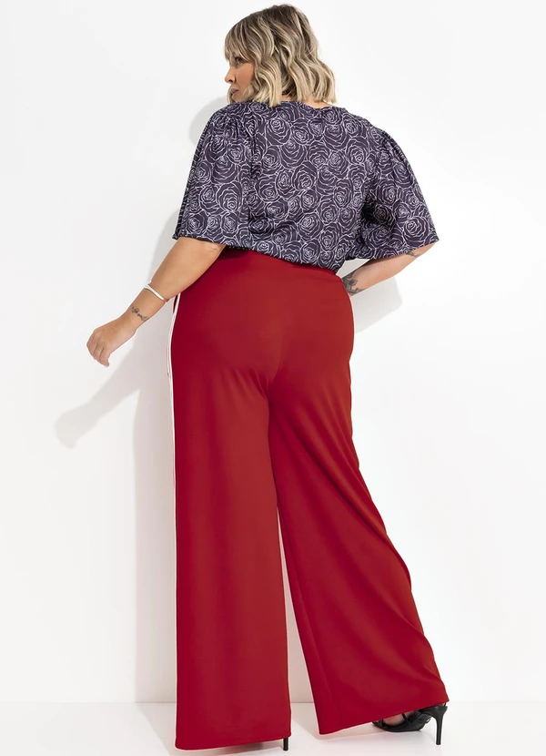 Marguerite - Calça Vermelho em Malha Crepe 5