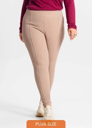 Secret Glam - Legging Plus Size em Courino Marrom - SECRET GLAM