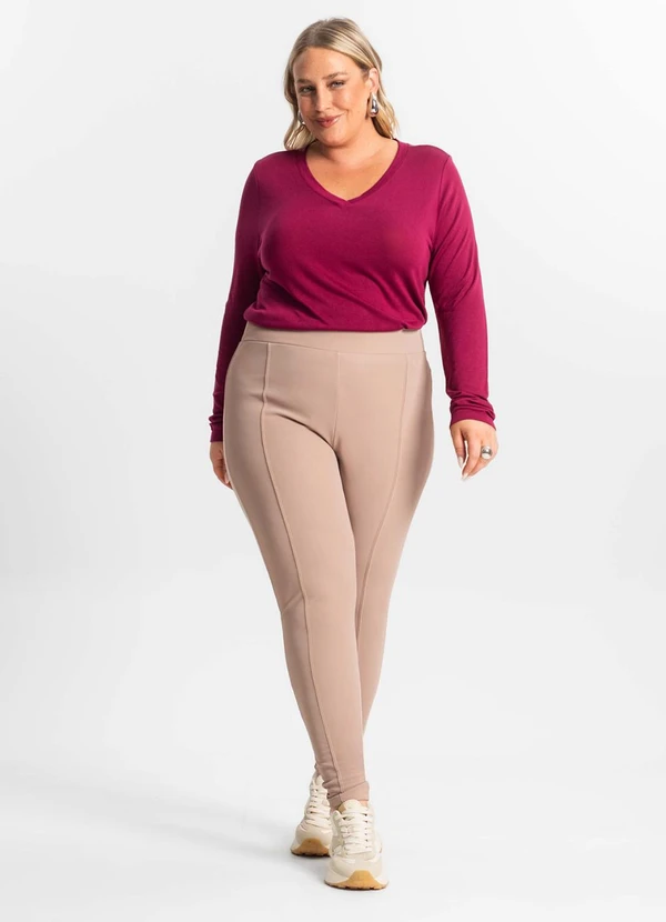 Secret Glam - Legging Plus Size em Courino Marrom 5