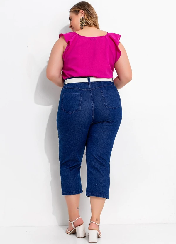 Marguerite - Calça Jeans Azul Escuro em Jeans 5