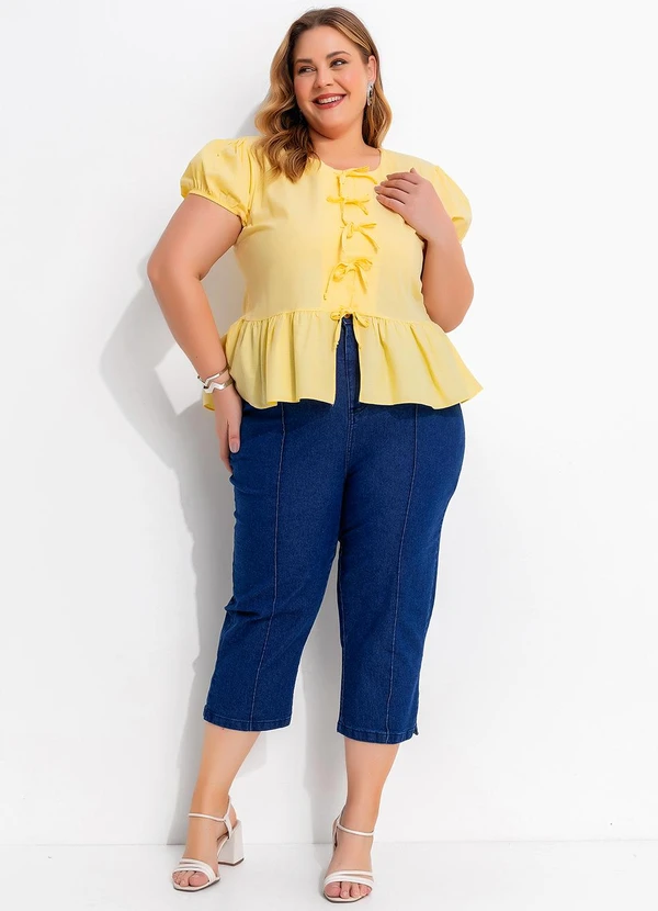 Marguerite - Calça Jeans Azul Escuro em Jeans 7