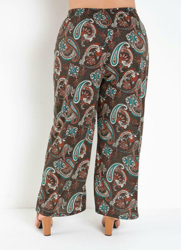 Outlet - Calça Paisley com Elástico na Cintura Plus Size 2