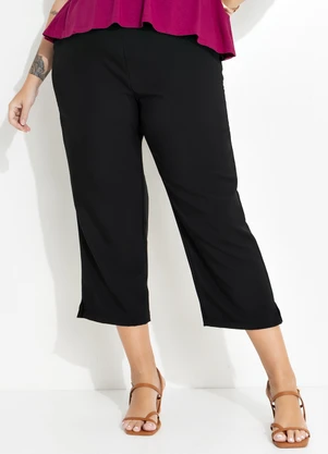 Marguerite - Calça Preta em Crepe Plano - MARGUERITE