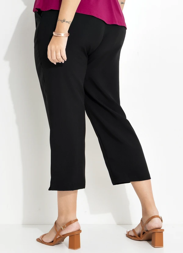Marguerite - Calça Preta em Crepe Plano 2