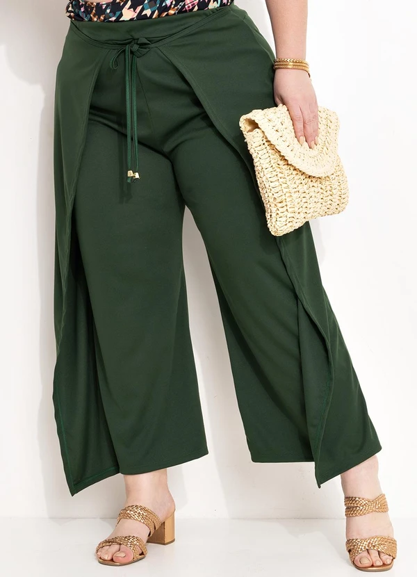 Marguerite - Calça Verde Militar com Sobreposição