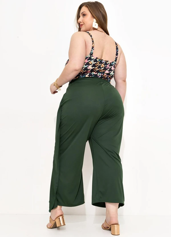 Marguerite - Calça Verde Militar com Sobreposição 2