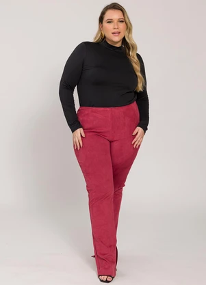 Lisamour - Calça Flare com Fenda Frontal Vermelha - LISAMOUR