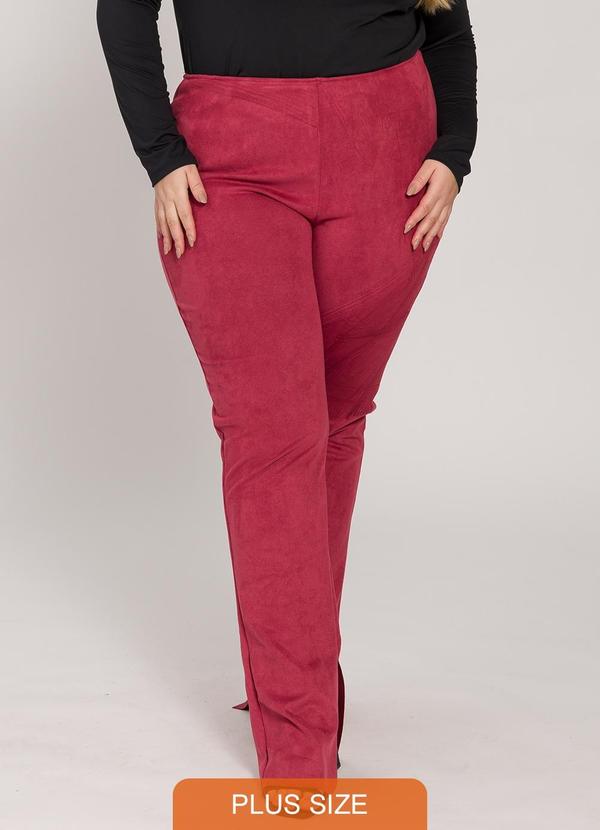 Lisamour - Calça Flare com Fenda Frontal Vermelha