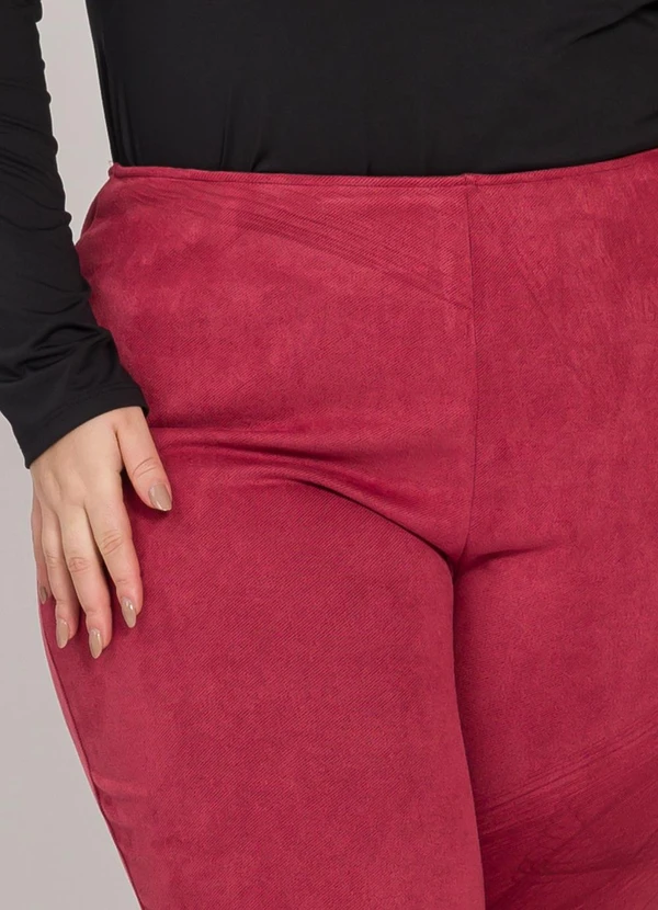 Lisamour - Calça Flare com Fenda Frontal Vermelha 3