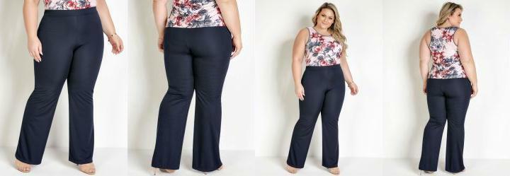 Cala Flare Marinho Plus Size