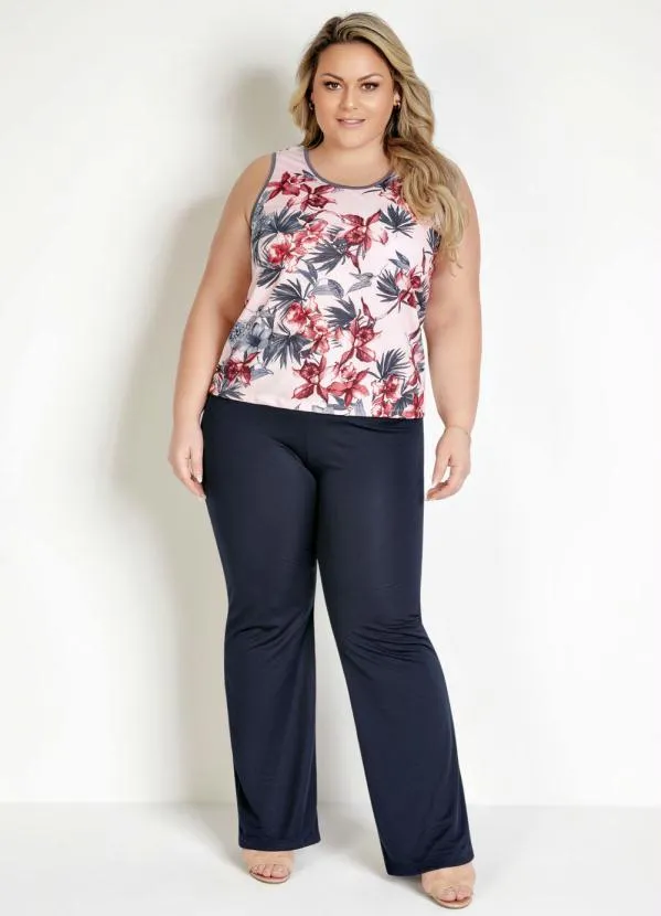 Marguerite - Calça Flare Marinho Plus Size 4