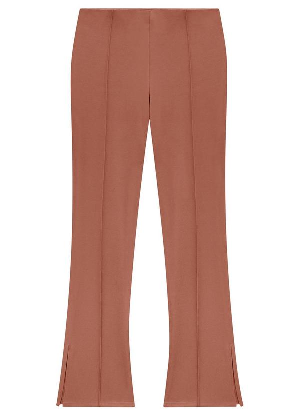 Lunender Mais Mulher - Calça Flare Plus Size Alfaiataria com Fenda Marrom 4