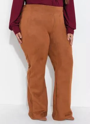 Queima Estoque - Calça Flare Plus Size Caramelo - QUEIMA ESTOQUE