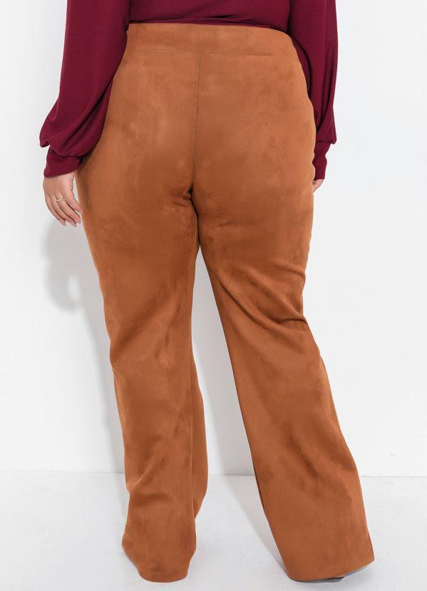 Outlet - Calça Flare Plus Size Caramelo 2