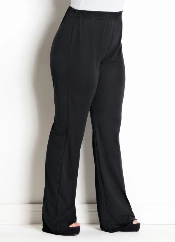 Plus Size CalÇa Flare De Malha Preta Calça Flare Preta Plus Size