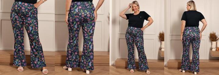 Cala Floral Marinho em Jersey Acetinado