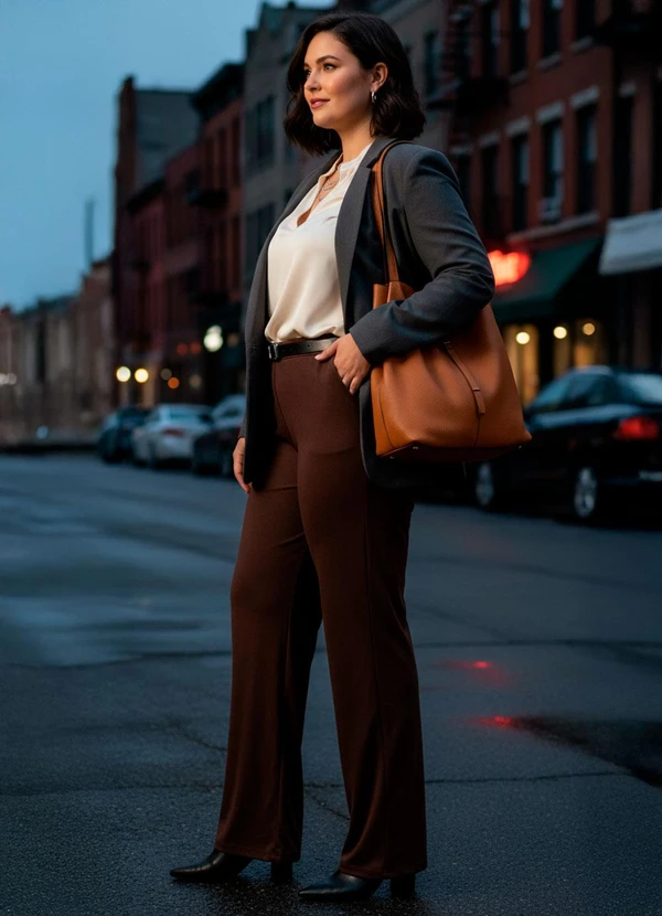 Marguerite - Calça Marrom em Malha 7