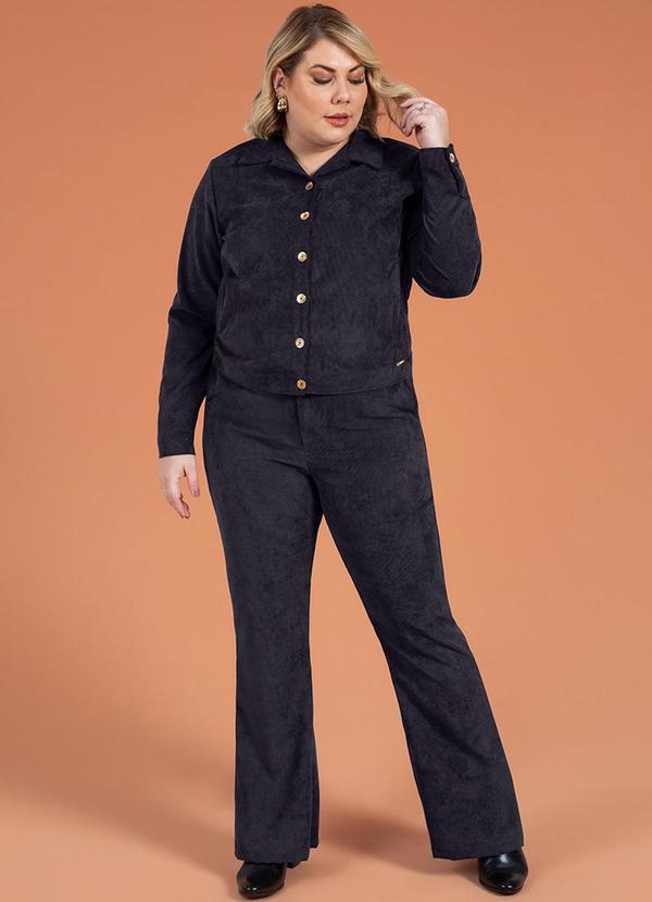 Cativa Plus Size - Calça Plus Size em Veludo Preto 2