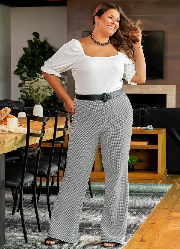 Marguerite - Calça Xadrez Preta e Branca 6