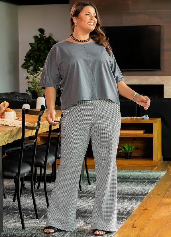 Marguerite - Calça Xadrez Preta e Branca 4