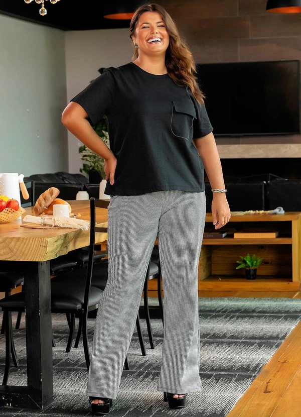 Marguerite - Calça Xadrez Preta e Branca 3