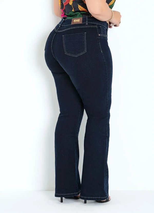 Sawary Jeans - Calça Azul Escuro Boot Cut Plus Size Sawary 2