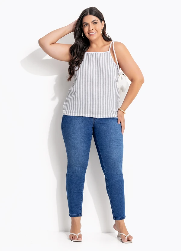 Marguerite - Calça Azul Escuro em Jeans com Elastano 11