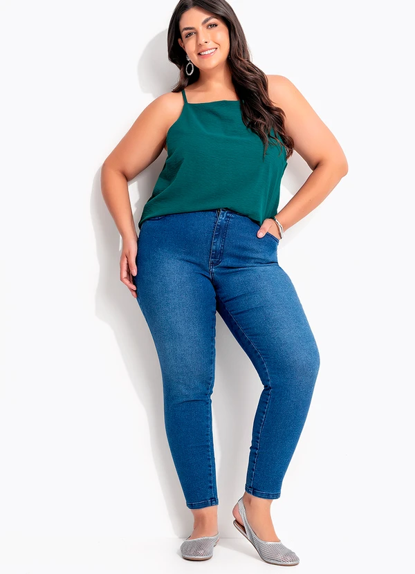 Marguerite - Calça Azul Escuro em Jeans com Elastano 13