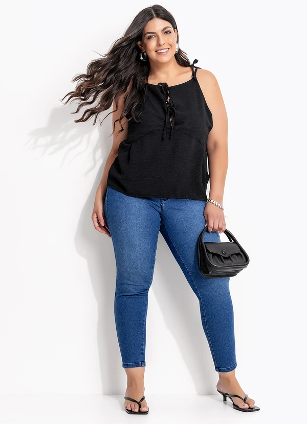 Marguerite - Calça Azul Escuro em Jeans com Elastano 14