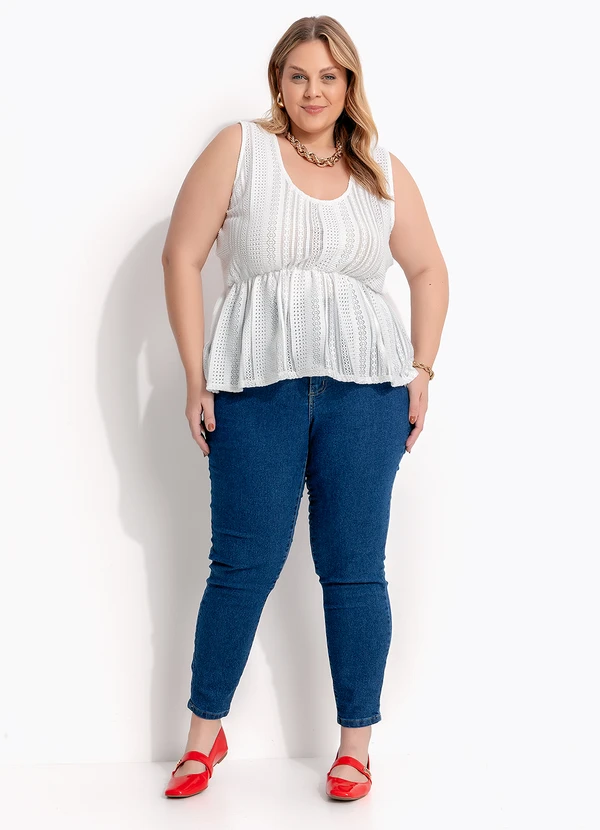 Marguerite - Calça Azul Escuro em Jeans com Elastano 15