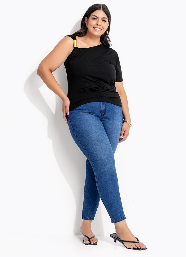 Marguerite - Calça Azul Escuro em Jeans com Elastano 5