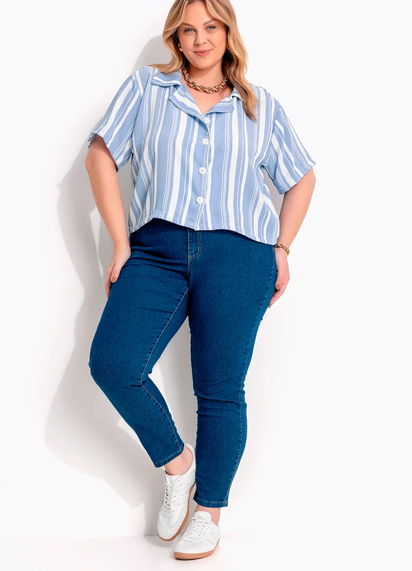 Marguerite - Calça Azul Escuro em Jeans com Elastano 9