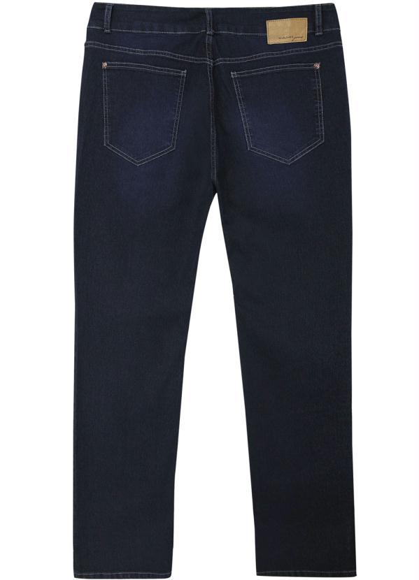 Malwee Plus - Calça Azul Escuro Reta Jeans Feminina Plus 6