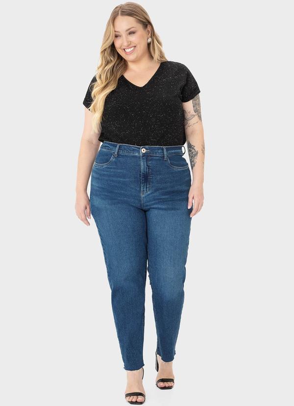 Malwee Plus - Calça Azul Índigo Feminina Mom Jeans 2