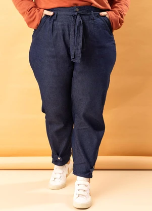 Jeans Baggy CalÇa Jeans Feminina CÃ³s Com Elastico Calça Baggy