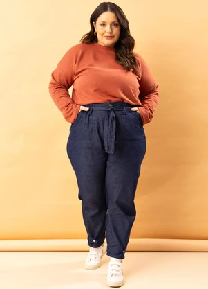 Marguerite - Calça Baggy Jeans Azul Escura - MARGUERITE