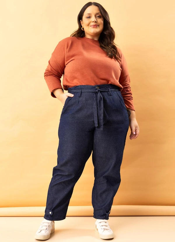 Marguerite - Calça Baggy Jeans Azul Escura 3