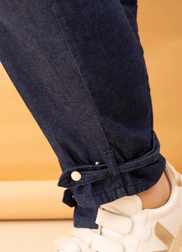 Marguerite - Calça Baggy Jeans Azul Escura 5