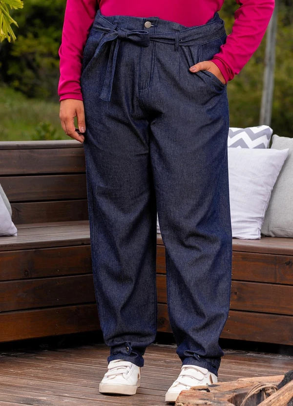 Marguerite - Calça Baggy Jeans Azul Escura 6