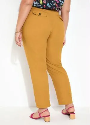 Marguerite - Calça Caramelo com Bolsos Cargo Plus Size - MARGUERITE