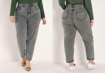 Cala Cinza Slouchy Jeans Plus Size